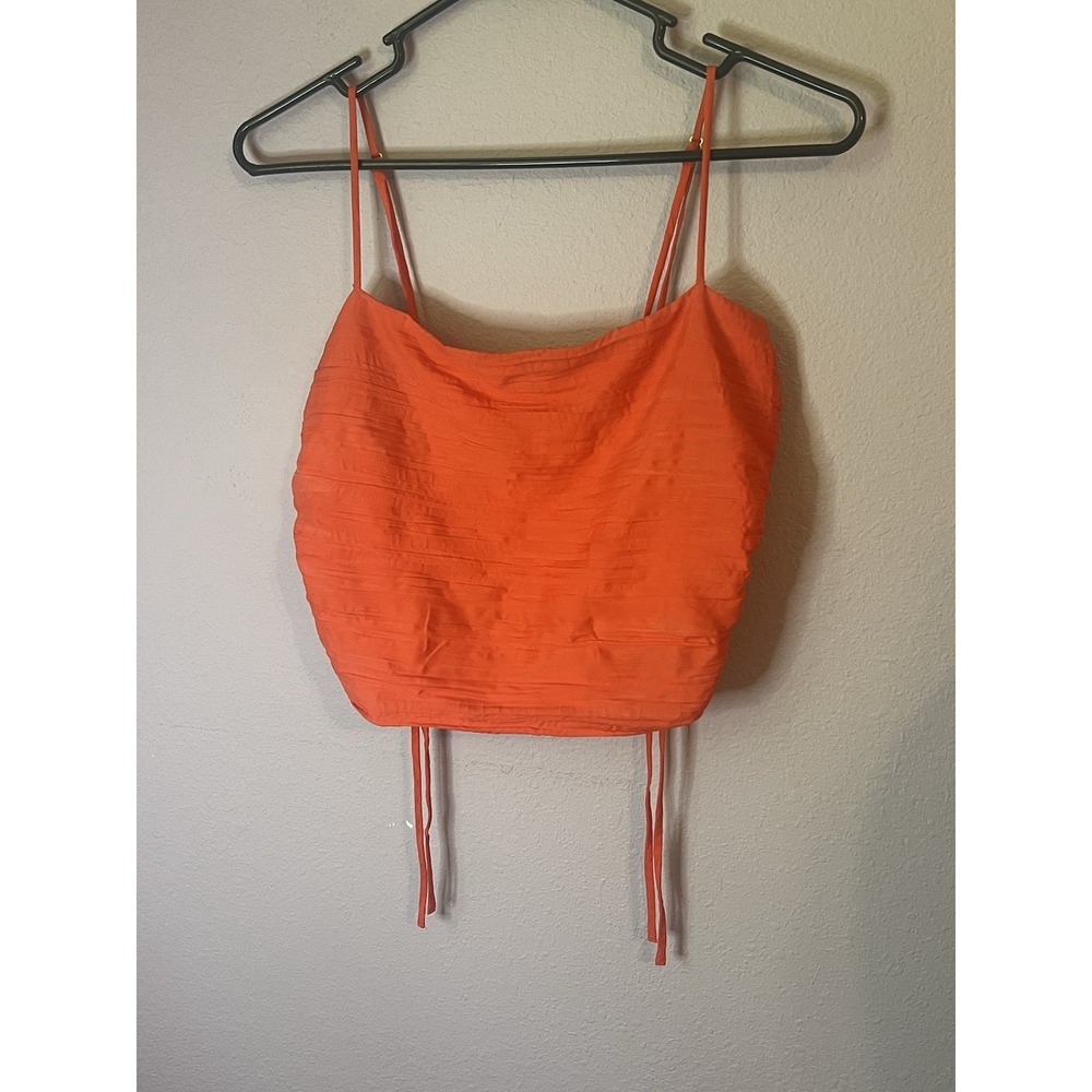 Urban Outfitters Orange‎ Crop Summer Top Ruched Y2K Size Small